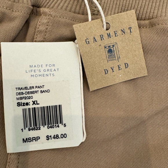 NWT Faherty Mens Pants Traveler Pant Size XL, color Sand - Picture 4 of 6